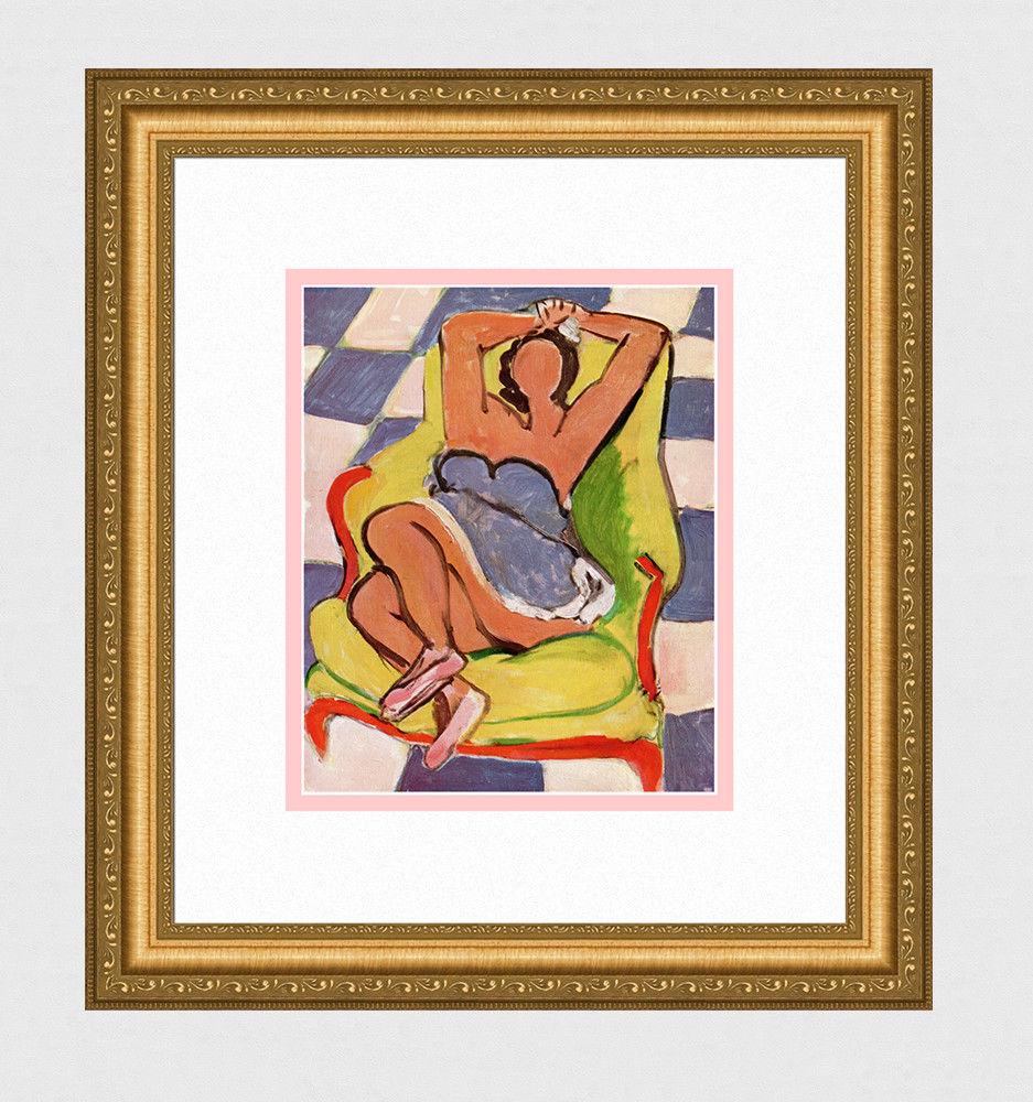 Henri Matisse The Rest Of The Pink And Blue Tile Dancer: Henri Matisse. (1869-1954). The Rest Of The Pink And Blue Tile Dancer (Le Repos De La Danseuse Carrelage Rose Et Bleu). Color heliogravure after the original 1942 oil on canvas. 1945. Excellent. Teria