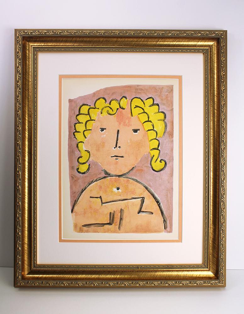 Paul Klee 1938 Portrait of a Child Original Lithograph: Klee, Paul. "Portrait of a Child" Color Lithograph, printed by Mourlot, 1939. Double matted and framed. Framed c. 20 x 24 inches. This artwork is accompanied by a Gallery Certificate of Authenticity a