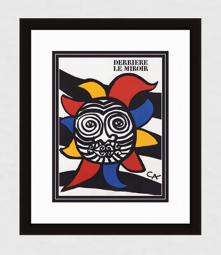 Alexander Calder Framed Abstract Sun Original: Calder, Alexander. "The Sun" Color lithograph published by Maeght, 1956. Sheet 11 x 15 inches, framed 19 x 23 inches. Professionally framed and matted. Notes: reference dlm 156. This artwork is accomp