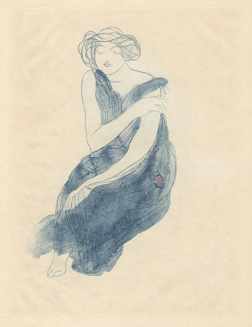 Auguste Rodin Young Woman IV 1904 Etching: Auguste Rodin. (1840-1917). Young Woman IV (Dix Dessins Choises. Rodin was so impressed with the works from this suite that he did not title any of them but rather stated that the works spoke for them