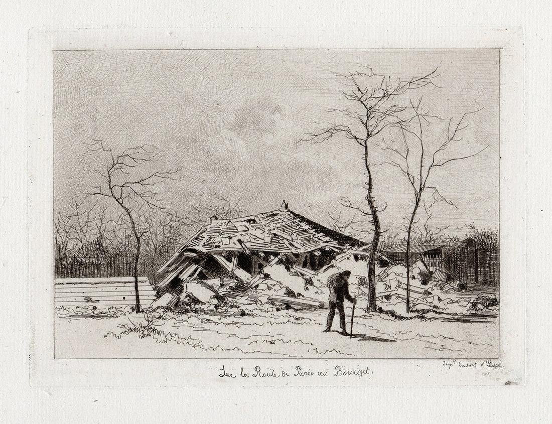 Edmond Yon On the road from Paris 1871 etching Sep 20, 2020 KCM