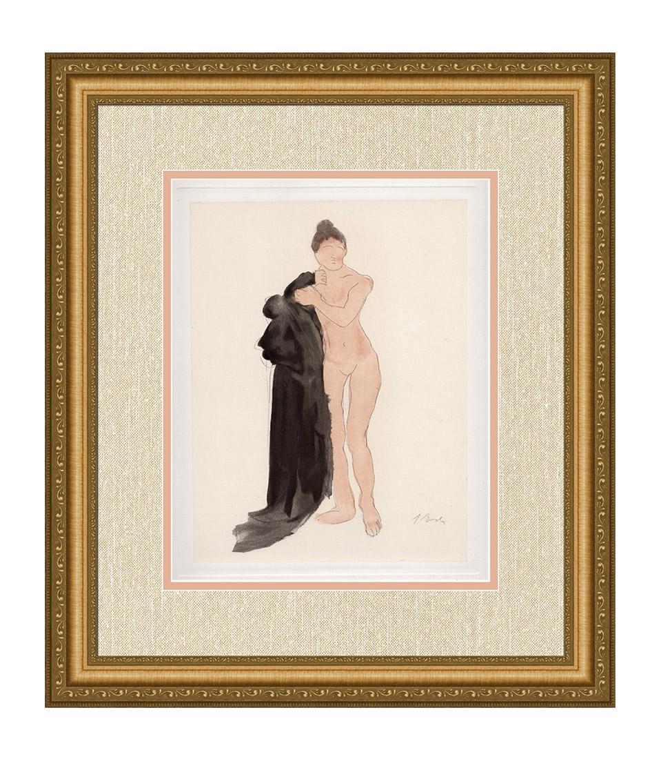 1904 Auguste Rodin Nude etching signed: Auguste Rodin. (1840-1917). Nude II (Dix Dessins Choises. Rodin was so impressed with the works from this suite that he did not title any of them but rather stated that the works spoke for themselves)