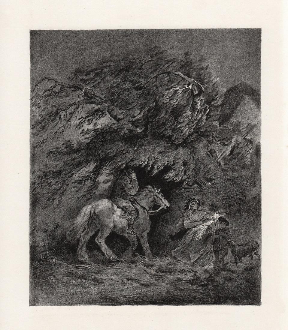 George Morland The Storm 1873 lithograph (1 of 3)