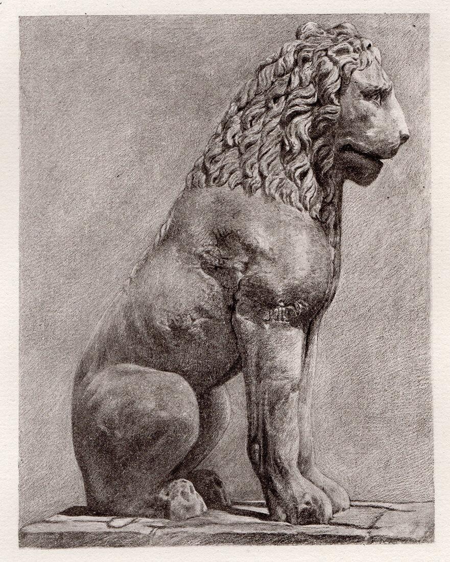Greek Lion 1880 Engraving (1 of 2)