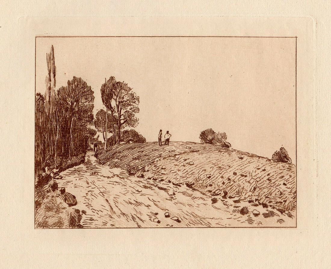 Alfred Sisley 1892 Etching Landscape in Louveciennes (1 of 2)