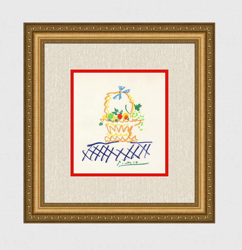 Beautiful PICASSO 1962 Color Lithograph "Fruit Basket" (1 of 2)