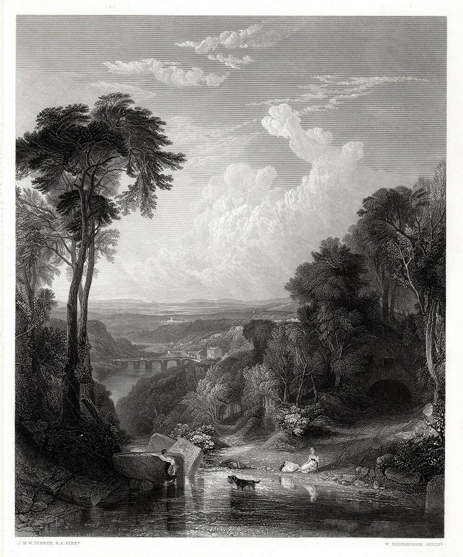 Joseph Mallord William Turner 1862 engraving Crossing (1 of 3)
