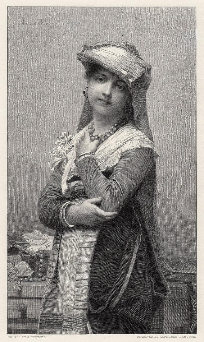 Jules Joseph Lefebvre 1883 engraving The Young Bride (1 of 3)