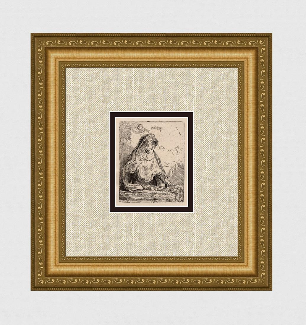 1800s REMBRANDT B85 Etching Virgin Durand (1 of 4)
