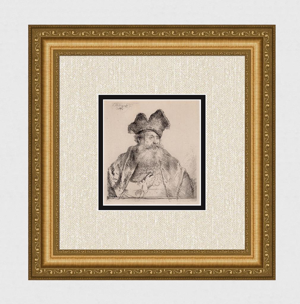 1800s REMBRANDT B265 Old man with a High Hat DURAND (1 of 3)