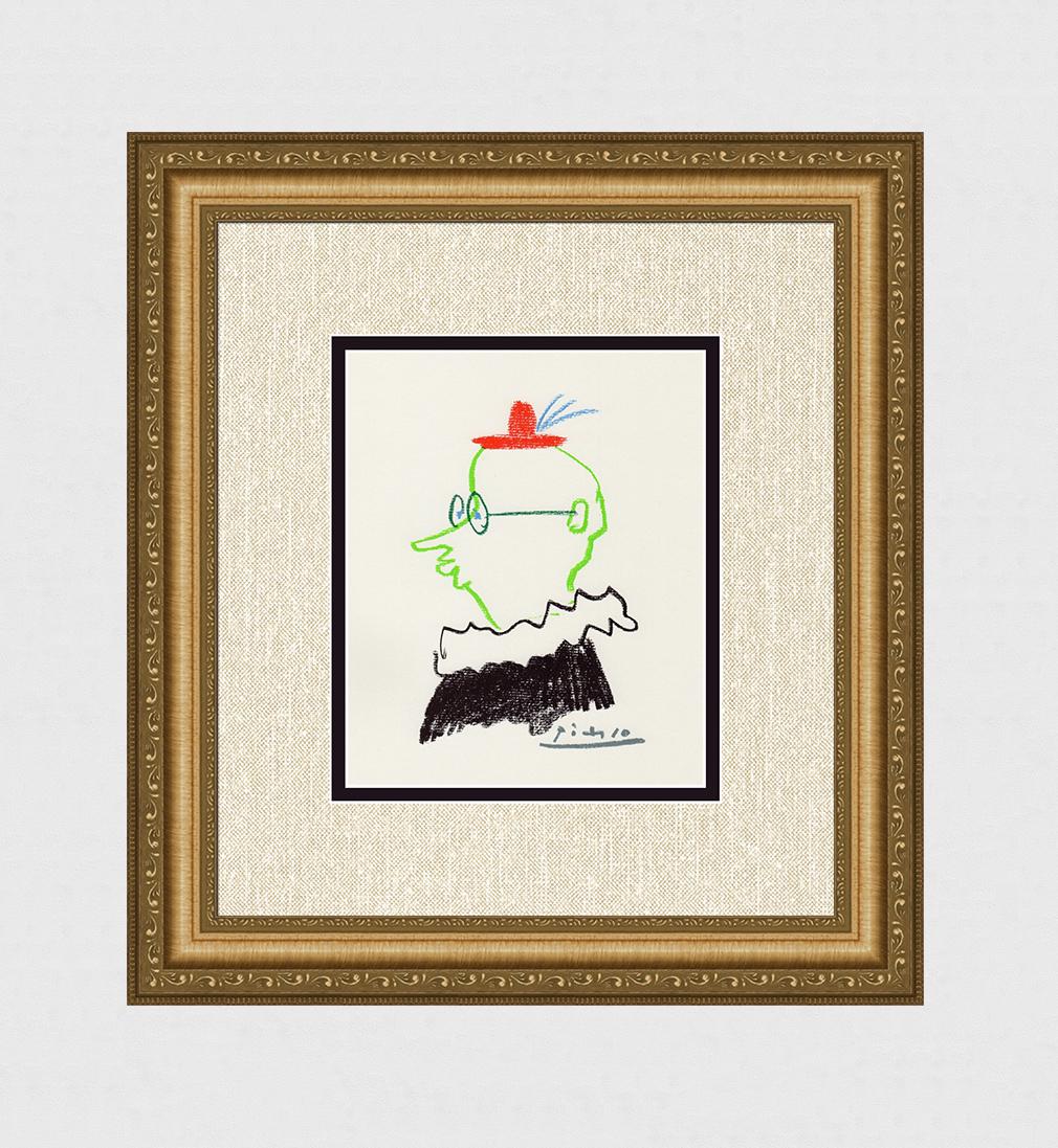 1968 Pablo PICASSO Color Lithograph Thinking Professor (1 of 2)