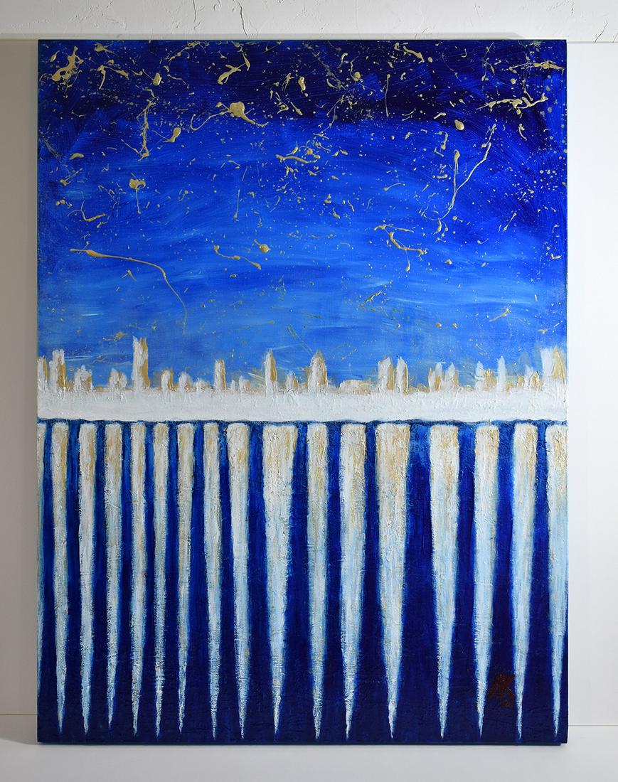 Arthur Kinslow Orginal Painting Dreamy Night 30 x 40: Arthur Kinslow ( American, 1955 - ) Dreamy Night. Original Acrylic on Canvas.Signed by the artist lower right. Canvas Size 40 x 30 inches. Arthur Kinslow has been involved in art his entire life and b