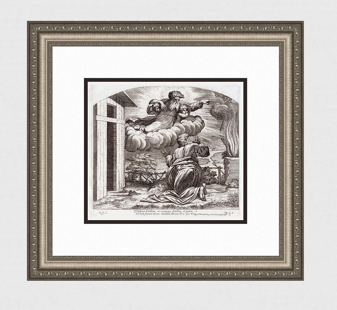 Raphael 1649 Engraving Vatican God's Promise to Abraham (1 of 4)