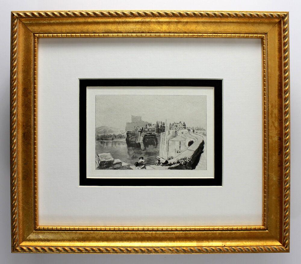 Joseph Mallord William Turner City on the Ruins of: Joseph Mallord William Turner. (English, 1775-1851). City on the Ruins of France. Antique Etching with aquatint on laid paper after the original by Alfred Louis Brunet Debaines (French, 1845-1939). 18