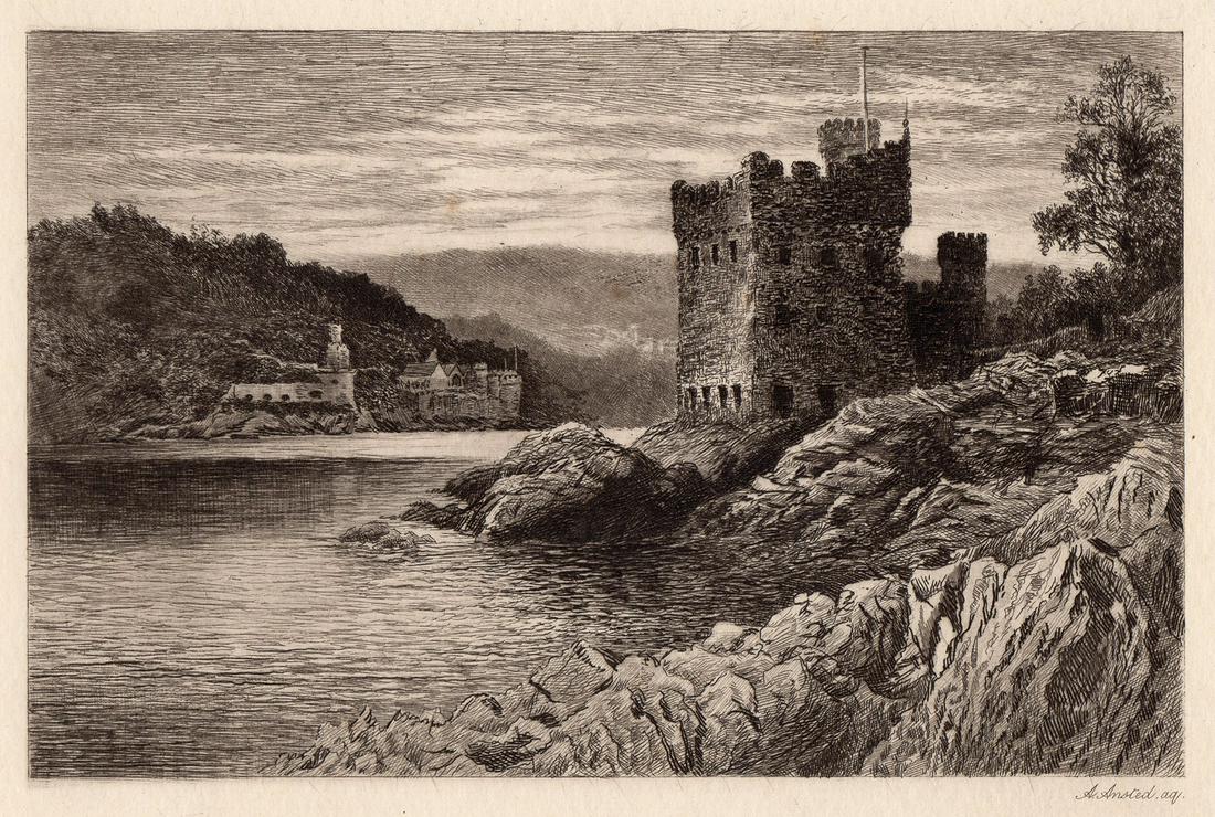 1893 Alexander Ansted Dartmouth etching signed (1 of 2)