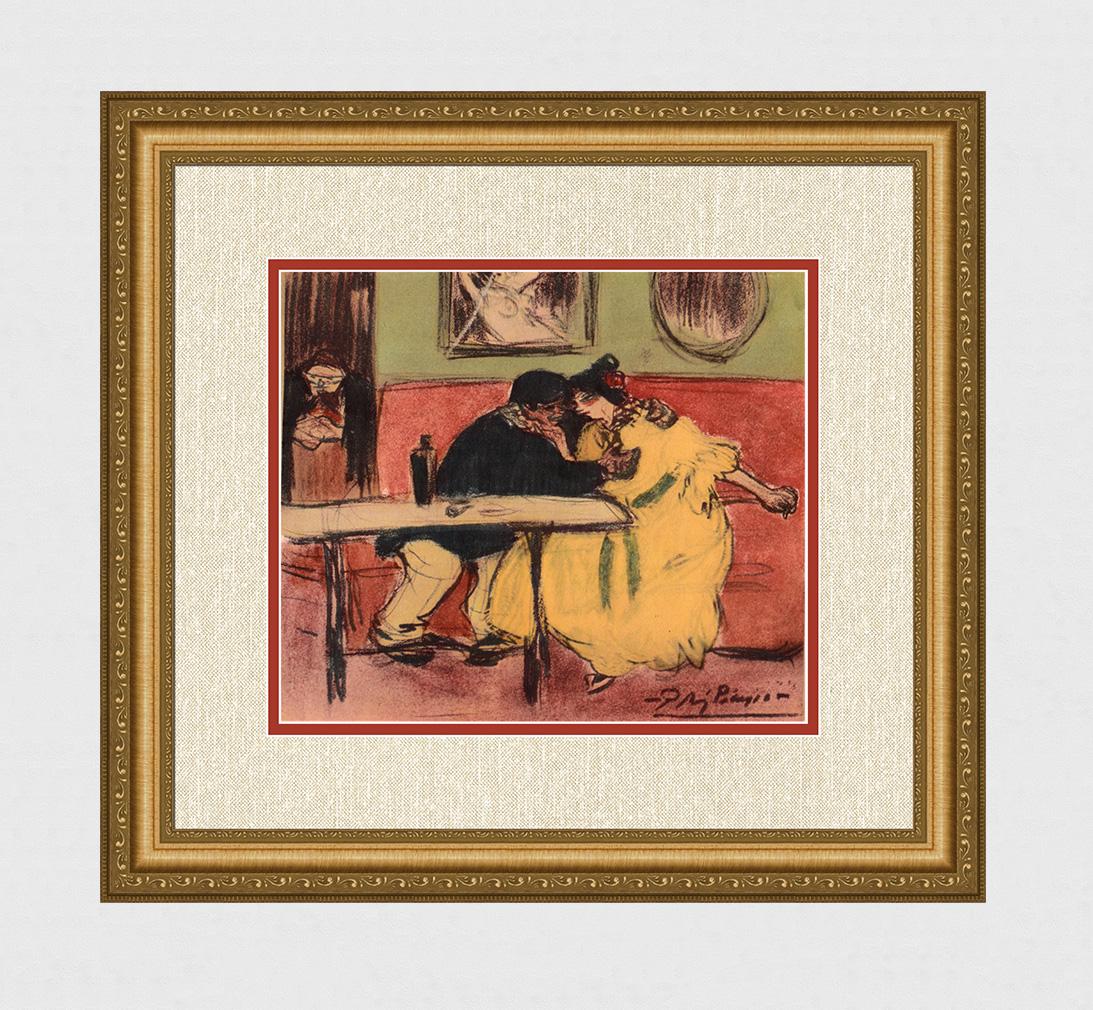 1963 Pablo PICASSO Pochoir "The Sofa" Limited Bleus en (1 of 4)