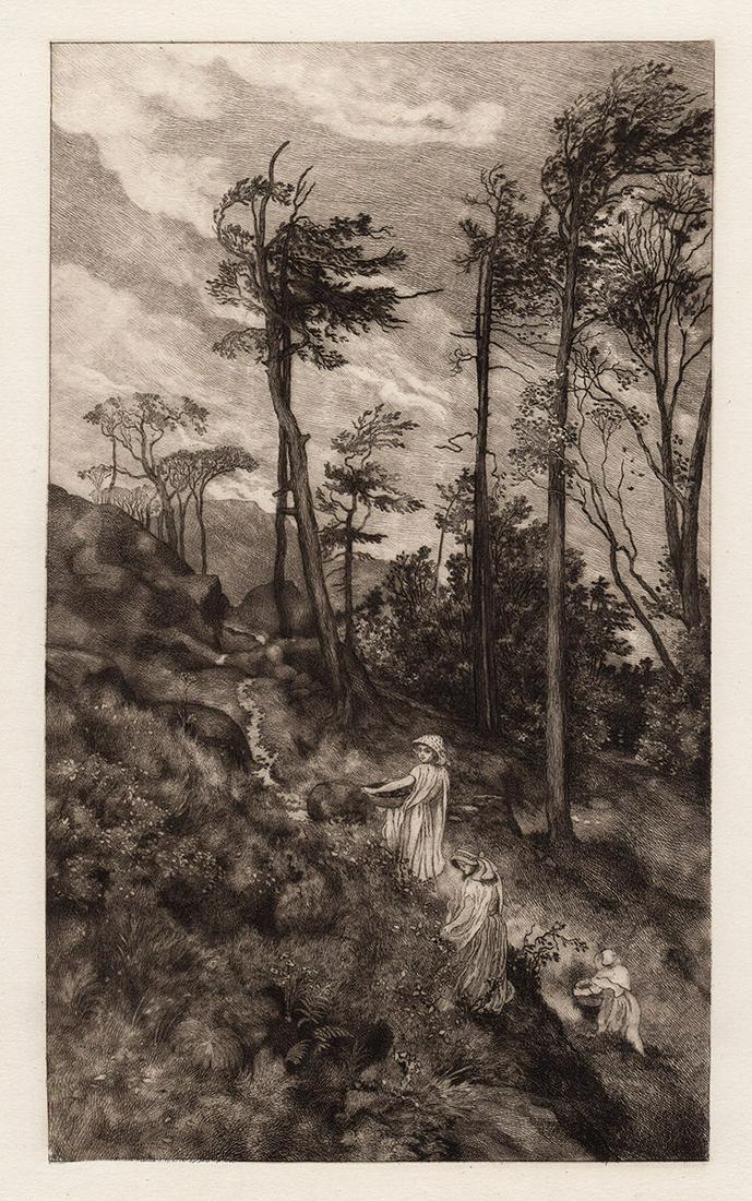 George Heming Mason Blackberry Gatherers 1883 etching (1 of 3)