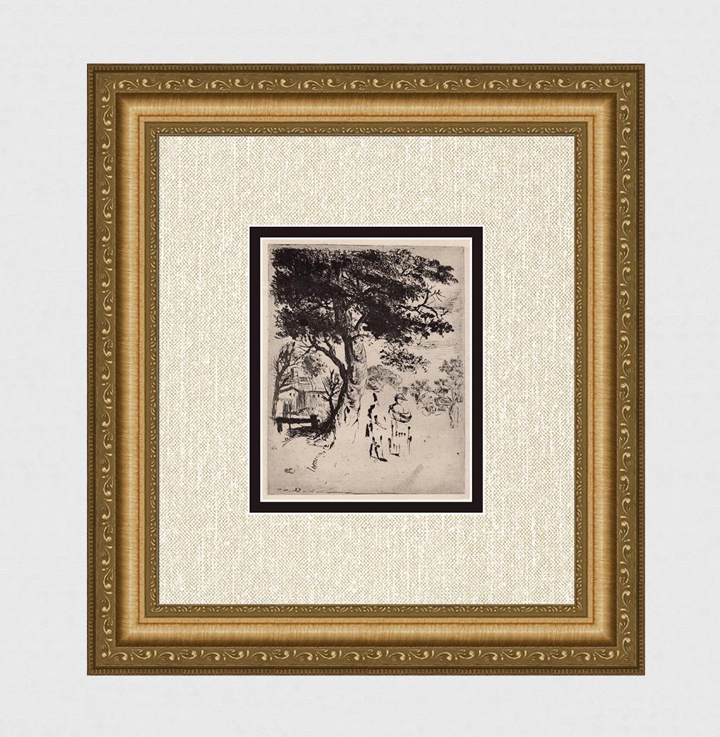 1800s REMBRANDT B241 Etching The Large Tree Durand (1 of 3)