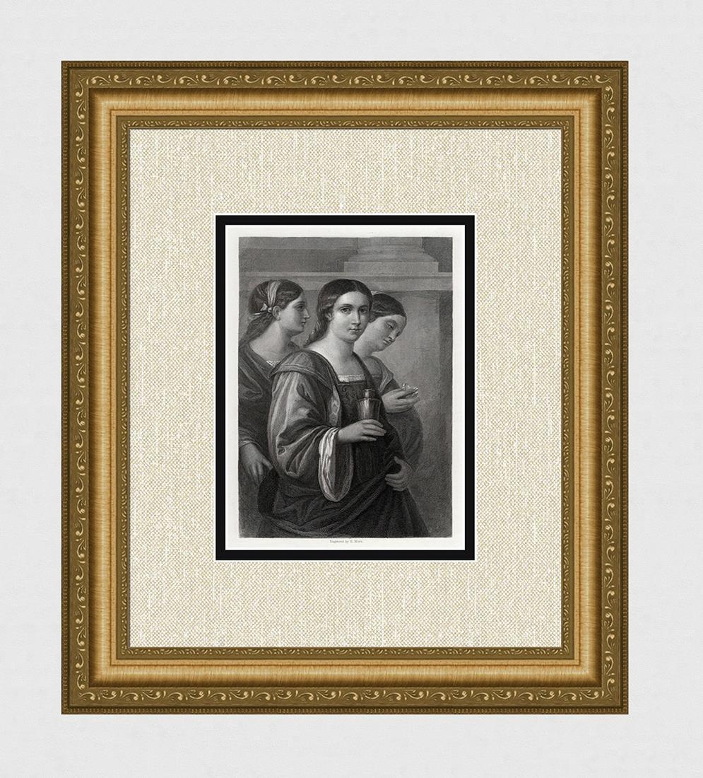 Sebastiano del Piombo 1800s Engraving "Saint Mary (1 of 3)