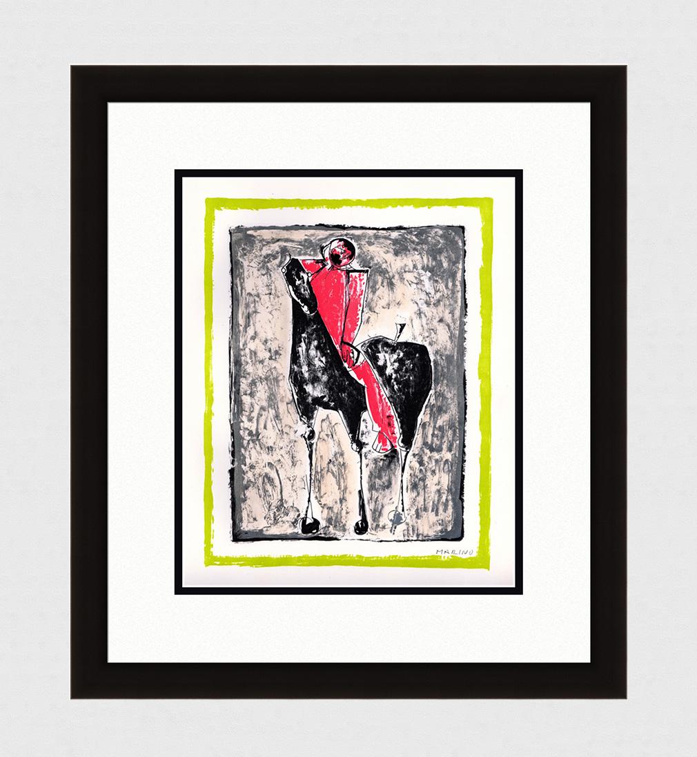 1959 MARINO MARINI Lithograph The Black Horse FRAMED (1 of 4)