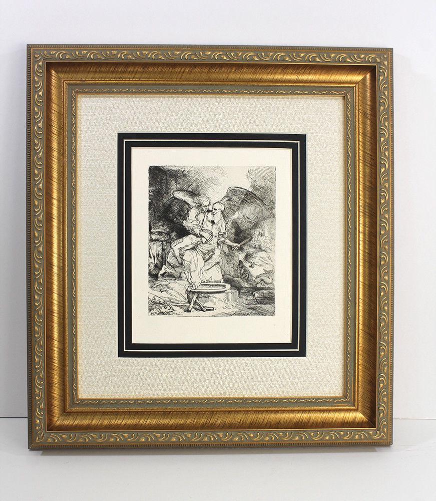 Rembrandt Antique Etching Abraham's Sacrifice Signed (1 of 5)