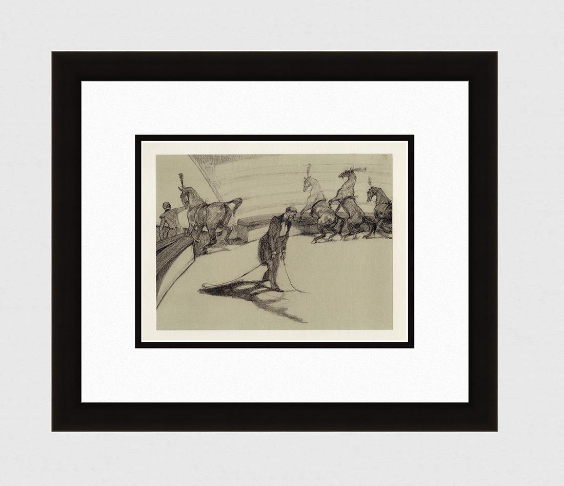 Toulouse Lautrec Color Lithograph Circus Ltd ed: Toulouse Lautrec (French, 1866 - 1947). Horses in Freedom (Chevaux en liberte). Color lithograph on wove paper after the original color crayon drawing. Year: 1952. Signed in the plate, upper right. Li