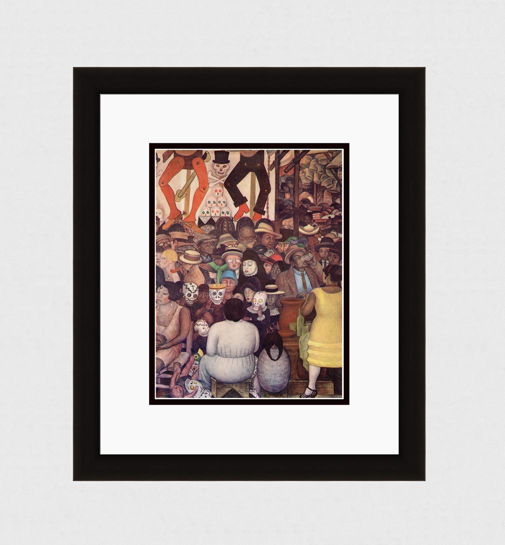 1946 Diego Rivera Vintage Color Lithograph "Day of the Dead" FRAMED (1 of 3)