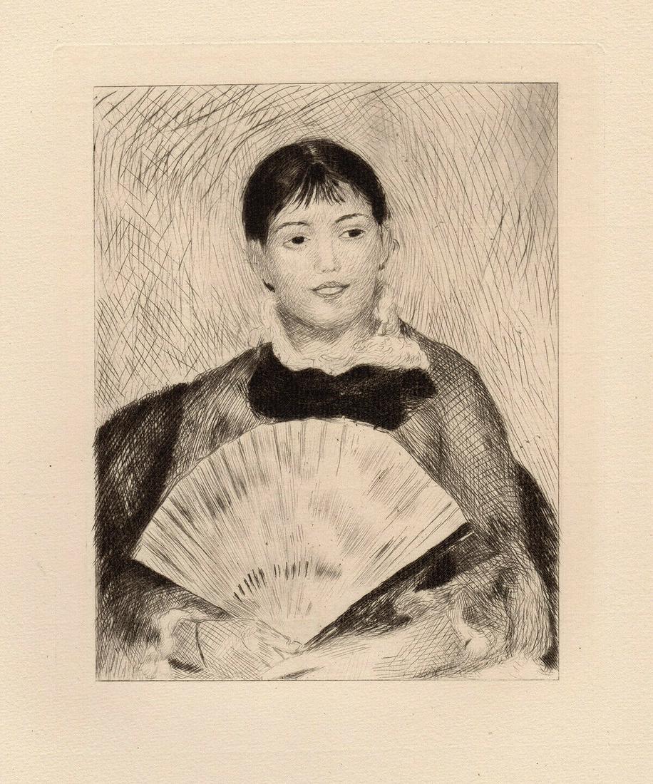Auguste RENOIR 1892 Etching "Woman with a fan" (1 of 2)