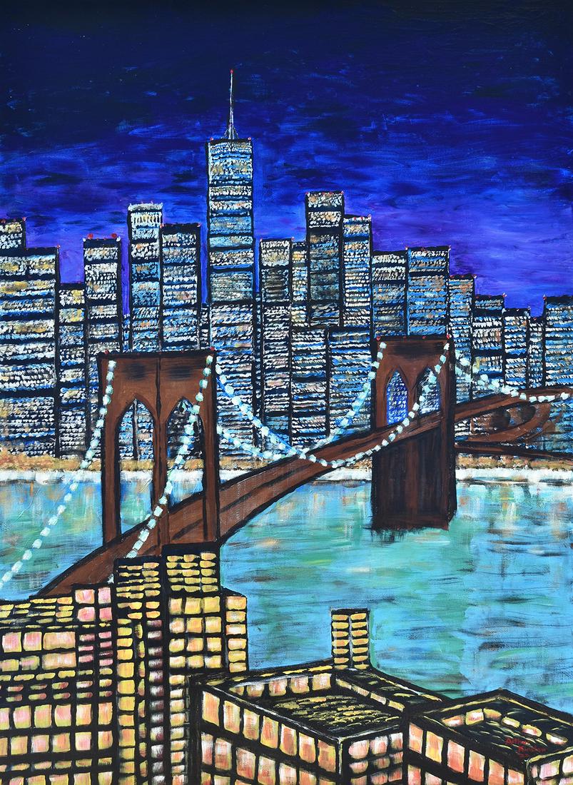 Arthur Kinslow Original Abstract Painting New York 36 x 48: Arthur Kinslow ( American, 1955 - ) New York. Original Acrylic on Canvas.Signed by the artist lower right. Canvas Size 36 x 48 inches. Arthur Kinslow has been involved in art his entire life and belie