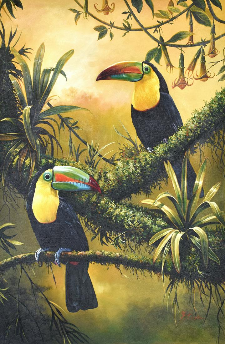 Tapia Original Oil Painting Toucan 24 x 36 (1 of 4)