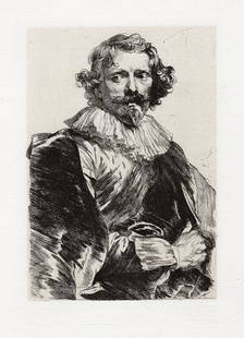 Anthony van Dyck Lucas Vorsterman 1878 engraving: Anthony van Dyck. (Flemish, 1599 - 1641). Lucas Vorsterman. Antique copper plate engraving on laid paper after the original by Master Engraver Amand Durand (French, 1831-1905). 1878. Excellent. Image