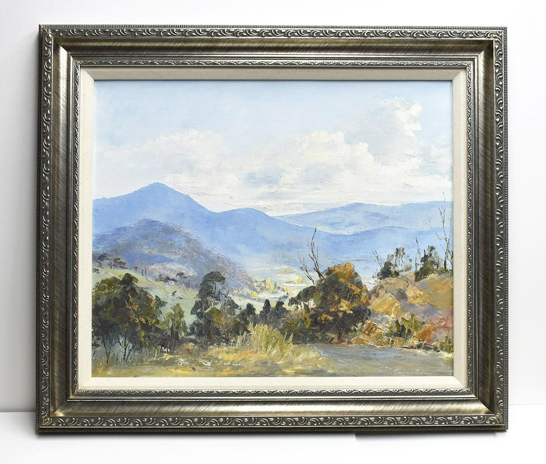 Margaret Hunter Into the Valley Australian Oil Painting Signed Framed (1 of 3)