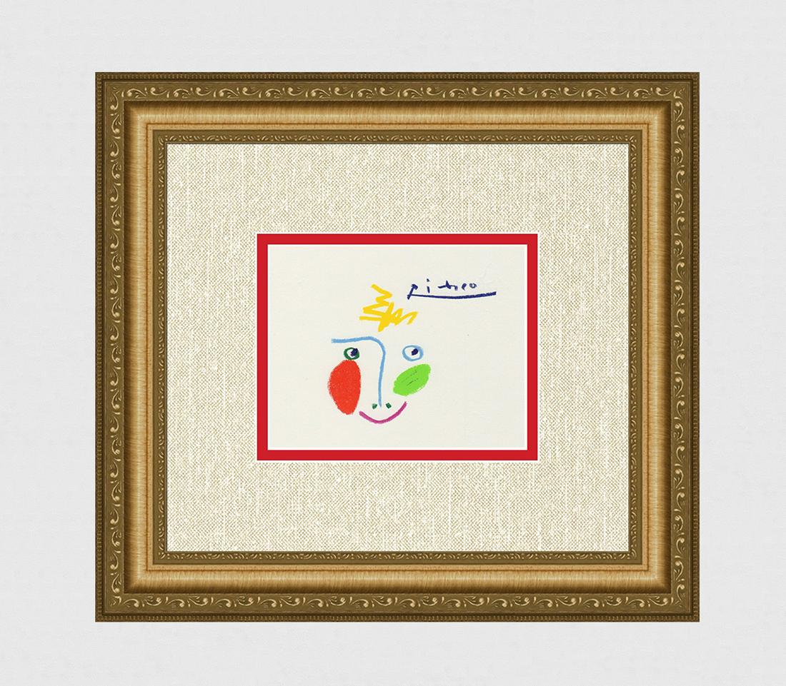 Pablo PICASSO 1968 Color Lithograph FACES Signed Framed (1 of 2)