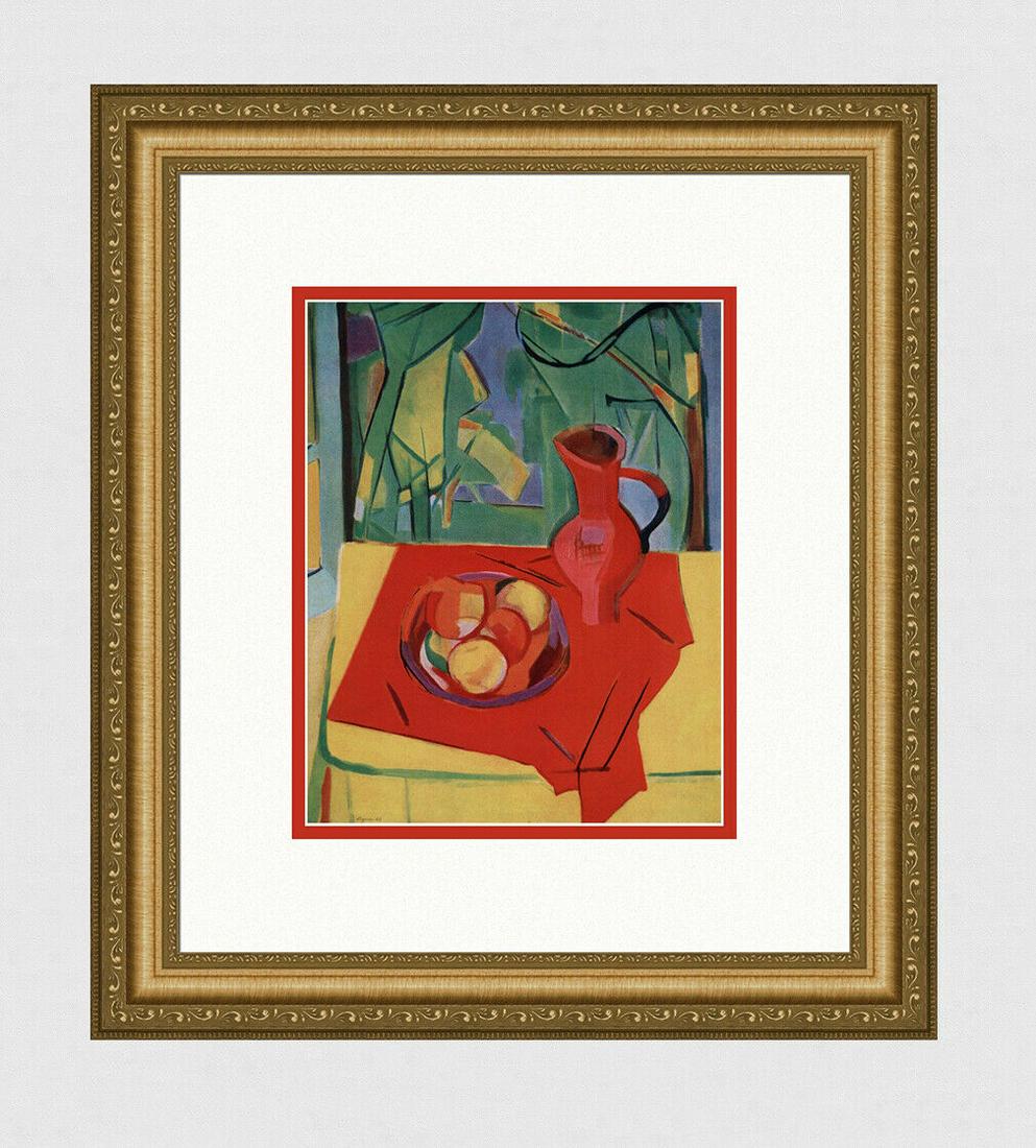 1943 EDOUARD PIGNON Color Lithograph Yellow Table Still Life FRAMED Signed COA: Edouard Pignon (French, 1905-1993). La Table Jaune (The Yellow Table). Vintage offset lithograph after the original painting. Year: 1943. Signed in the plate, lower left. Printer: Les Editions Du ChÃ