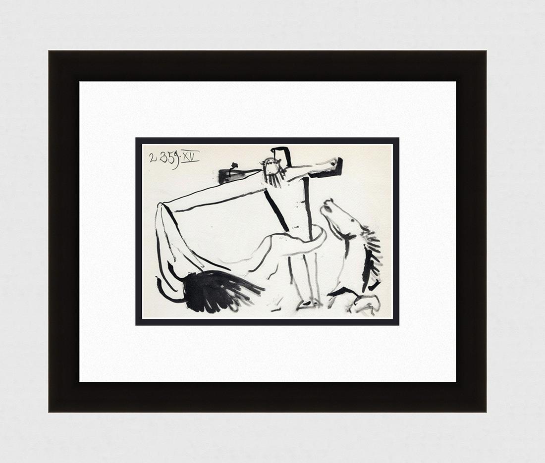 PABLO PICASSO 1961 Vintage Lithograph Christ FRAMED (1 of 3)