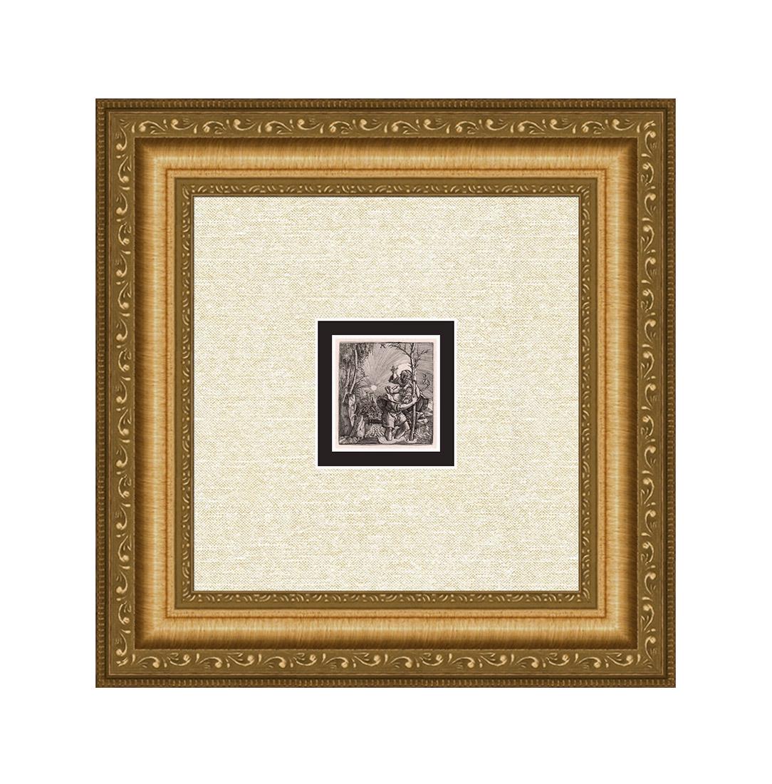 Albrecht Altdorfer Saint Christopher Carrying the Christ Child: Albrecht Altdorfer (German, c. 1480-1538). Saint Christopher Carrying the Christ Child. Approximately 10 x 11 inches. Antique Copper Plate Engraving on Laid Paper after the original by Renowned Master