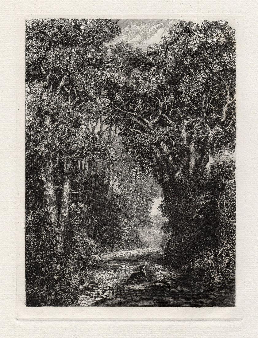 T. S. Townsend A Lane Near Tenby 1880 etching (1 of 3)