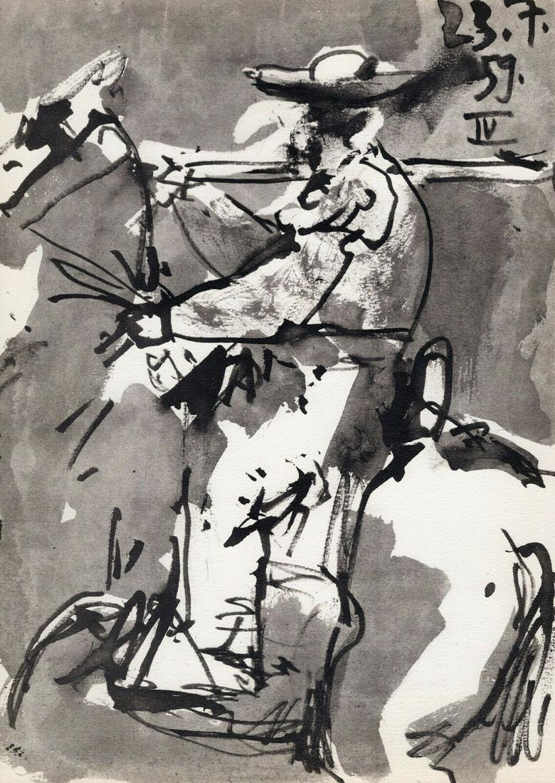 PABLO PICASSO 1961 Vintage Lithograph El Picador FRAMED (1 of 2)