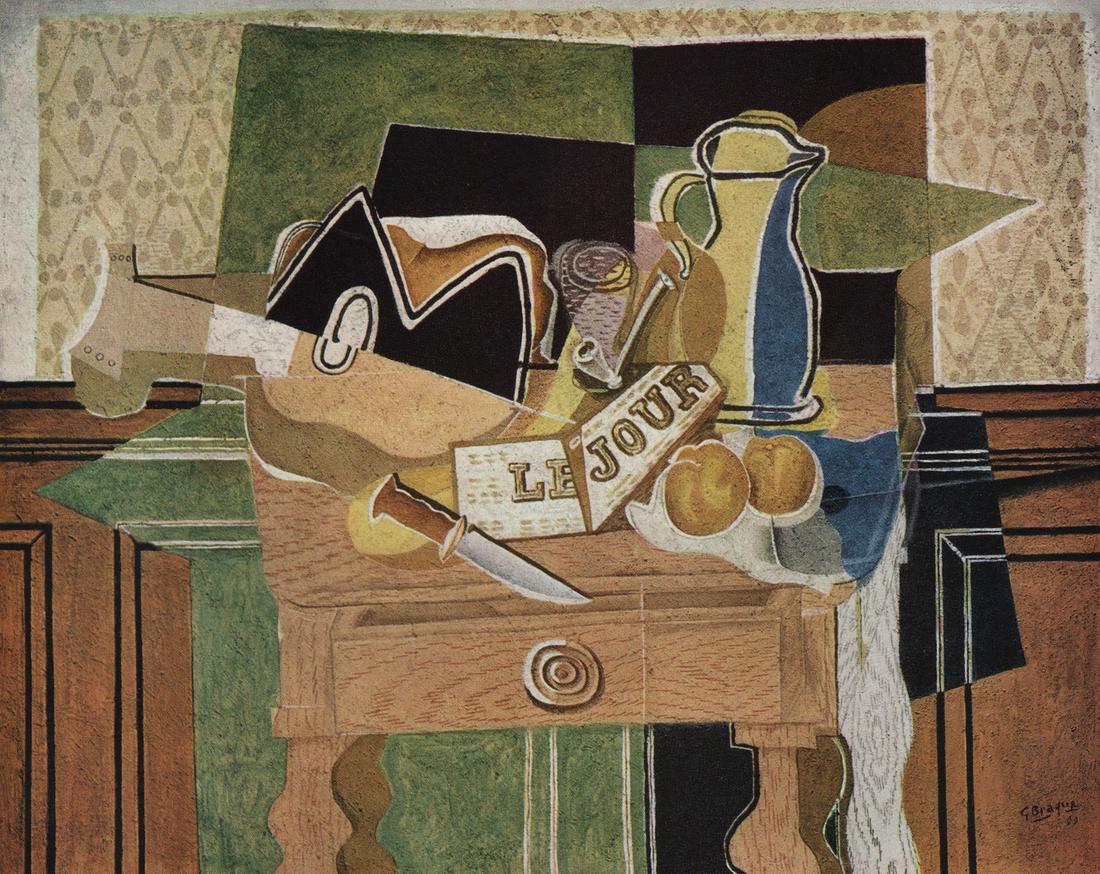 GEORGES BRAQUE 1956 Vintage Color Print Still Life Le Jour Signed Gallery Framed (1 of 3)