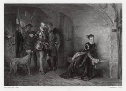 Robert Alexander Hillingford The Princess Elizabeth in the Tower 1875 engraving: Robert Alexander Hillingford. (English, 1828 - 1904). The Princess Elizabeth in the Tower. Antique Steel Engraving on wove paper after the original by master engraver Thomas Sherratt (British; Male; 1