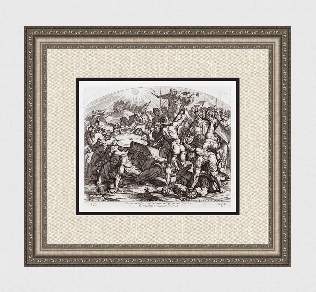 Raphael 1649 Engraving Vatican Joshua stops the sun (1 of 5)