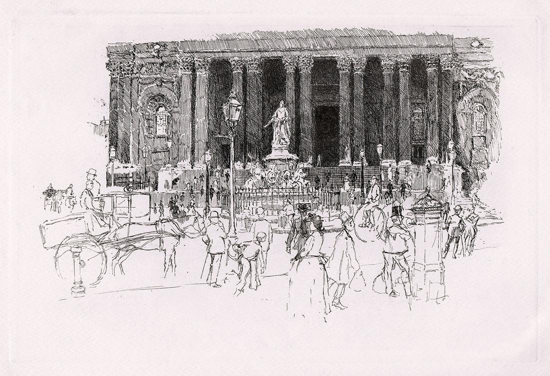 Joseph Pennell St. Paul's Churchyard 1890 etching (1 of 2)
