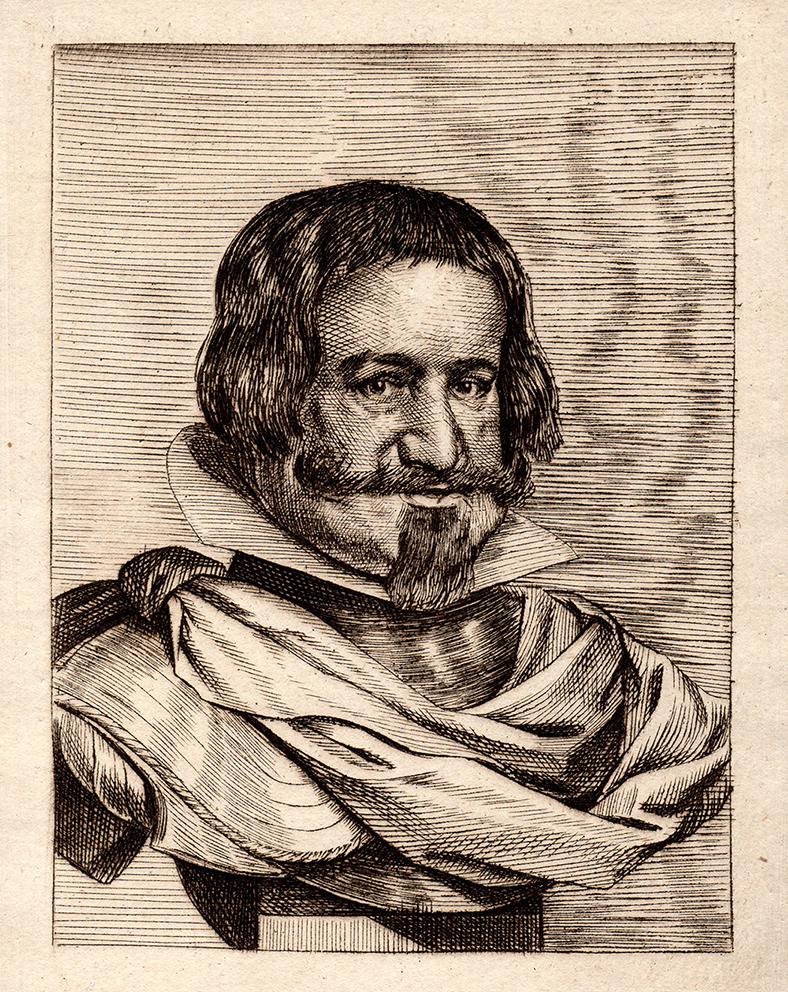1876 Valazquez Engraving Duke of Olivares Durand Goring Unique: Diego Velazquez (Velaquez) (Diego Rodriguez de Silva y Velazquez) (Spanish, baptized 1599-1660). "Duke of Olivares," (From Hermann Goring's private collection at Bergfhof). Antique Copper plate etchin