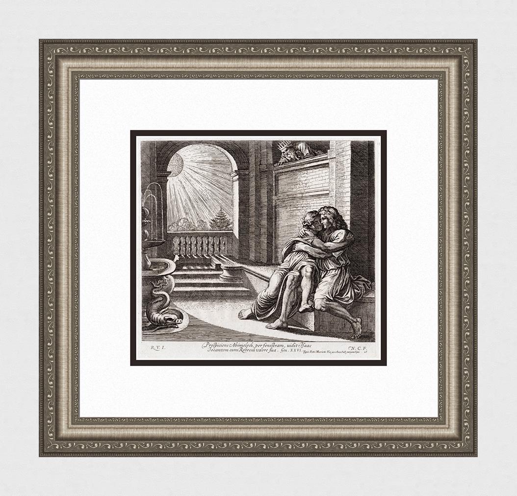 Raphael 1649 Engraving Vatican Isaac and Abimelech (1 of 4)