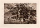 Henry Dawson 1890 print Landscape in the Dukeries signed