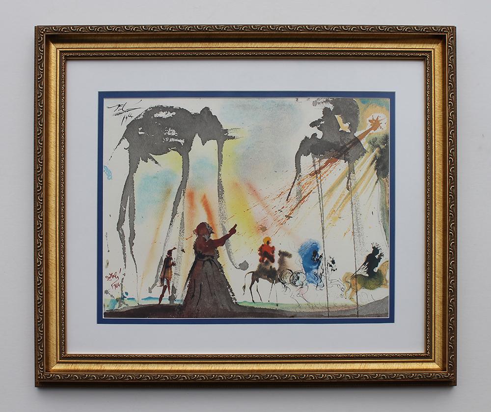 Dali 1967 Lithograph Space Elephants Framed Biblia Sacra (1 of 4)