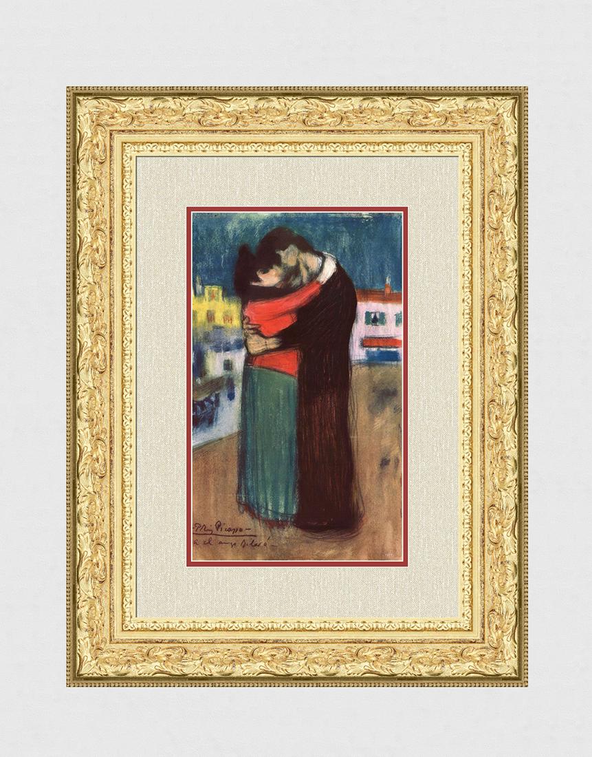 Rare 1963 Pablo Picasso Pochoir "The Lovers" Limited Bleus en Barcelone (1 of 4)