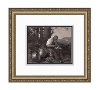 Alphonse Legros The Tinkerer 1875 print: Alphonse Legros. (French, 1837-1911). Les Chaudronnier (The Tinkerer). Antique heliogravure on wove paper after the original by a Master Engraver. 1875. Excellent. Image Size 6 1/2 x 7 7/8 inches. App