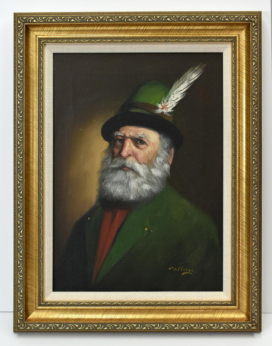 David Pelbam Oil on Canvas Sea Captain with Feathered Cap 12 x 16 inches (1 of 4)