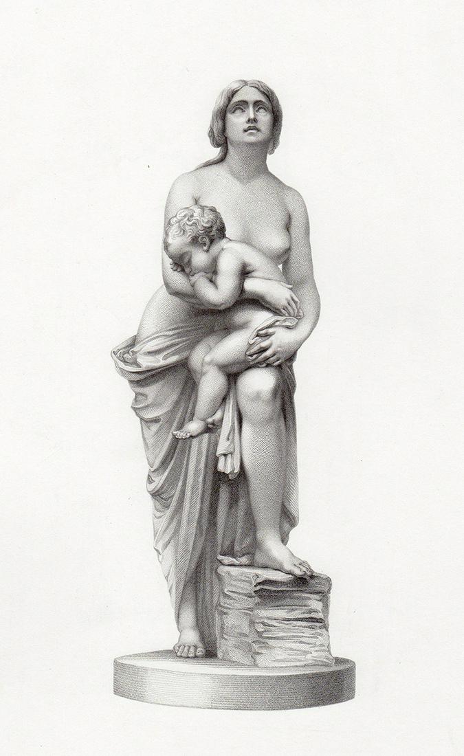 Henry Weekes The Suppliant 1853 engraving (1 of 2)